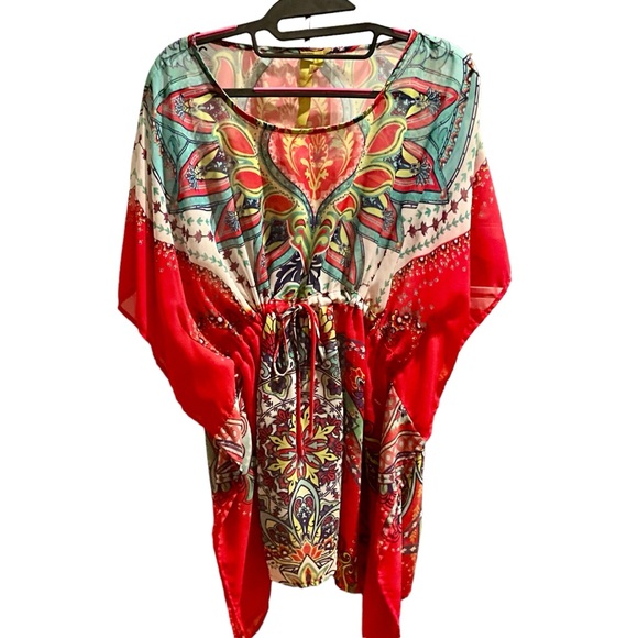 RARE Green Dragon Caftan Style Tunic Top - Picture 5 of 13